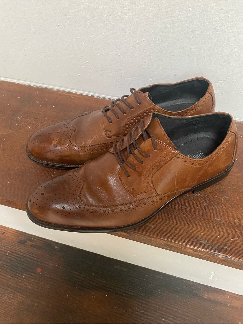 Stacy Adam’s Classic Brown Leather Wingtip Dress Shoes, Size 9M